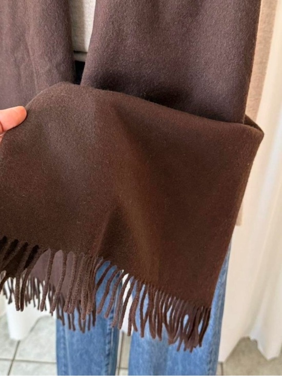 Vintage Nordstrom Cashmere Scarf Wrap Shawl Made in Scotland Brown 27”x75”. - Picture 6 of 7